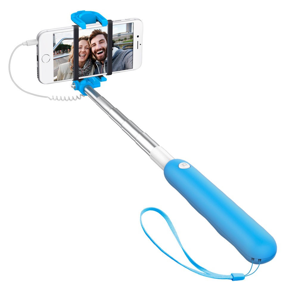 Проводной селфи-монопод Deppa Selfie Mini Blue