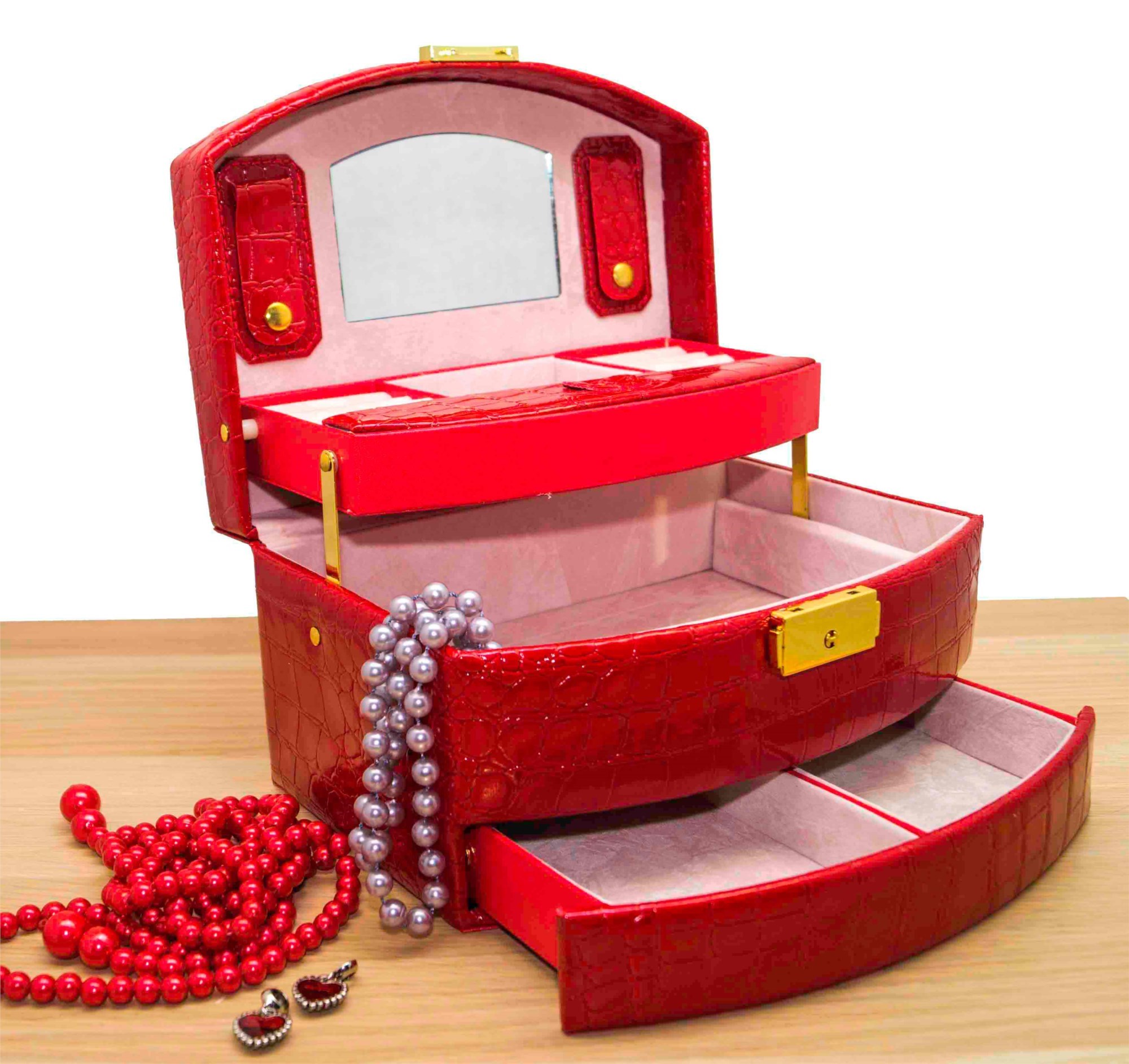 Красная шкатулка для ювелирных украшений Valise