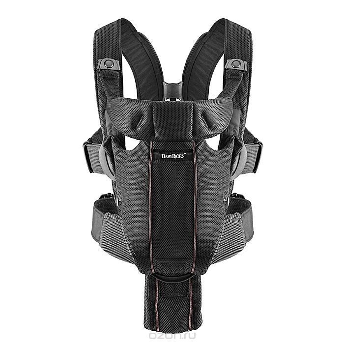 Черный рюкзак-кенгуру BabyBjorn Miracle airy mesh