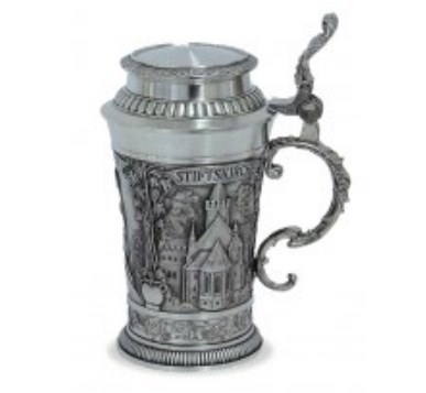 Подарочная пивная кружка с крышкой из олова Stiftskirche