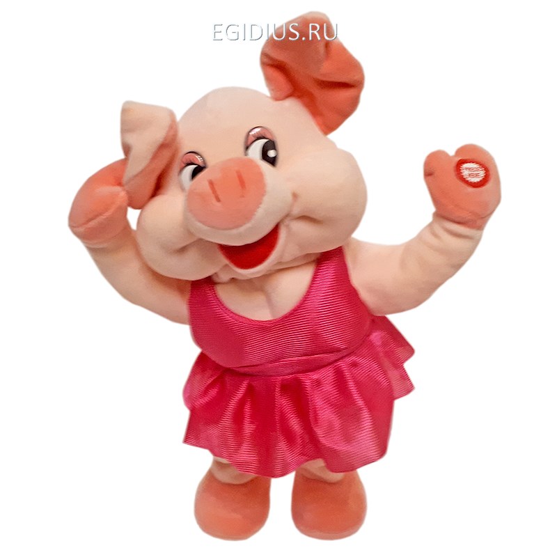 Поющая и танцующая игрушка Свинка в розовом платье
