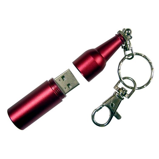 USB флешка на 8GB в виде металлической бутылки