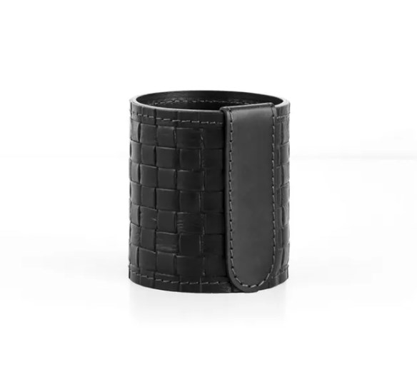 Стакан канцелярский Н10 из кожи цвет TRECCIA/ЧЕРНЫЙ