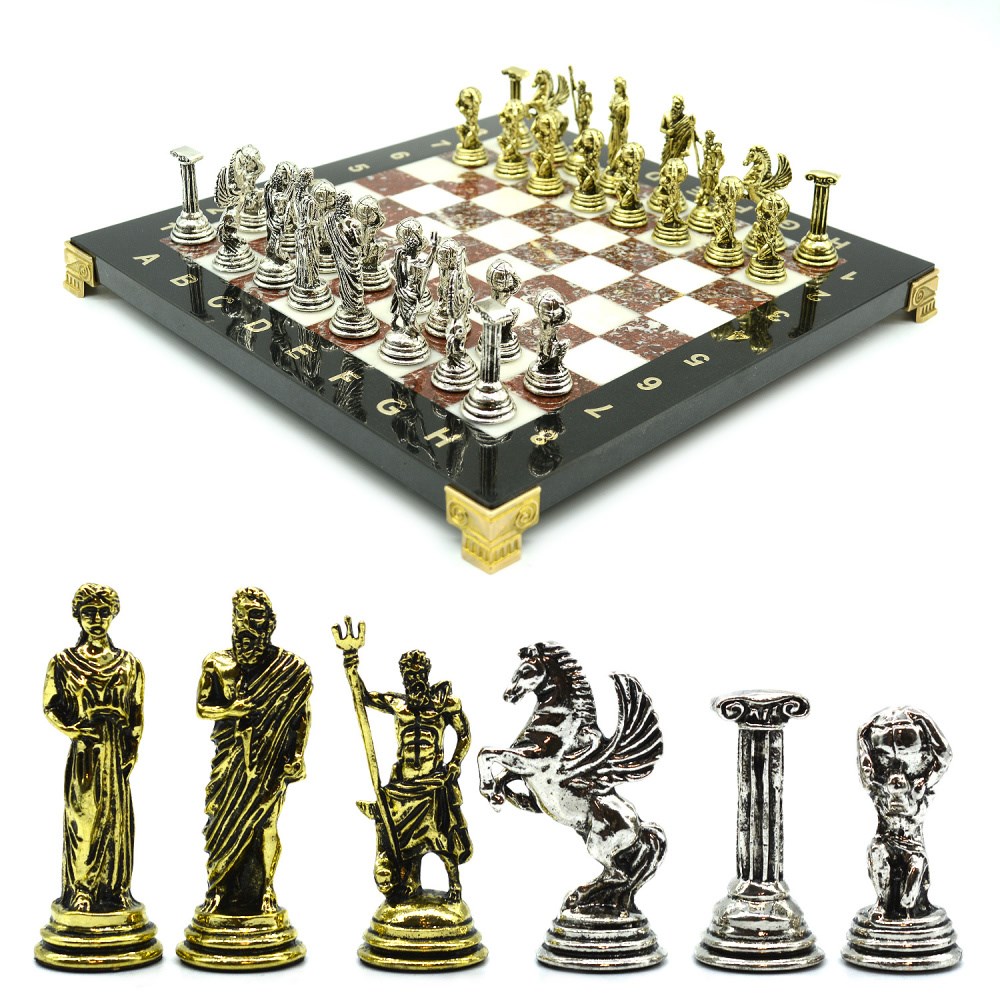 Шахматы с металлическими фигурами Атлас, 250*250мм