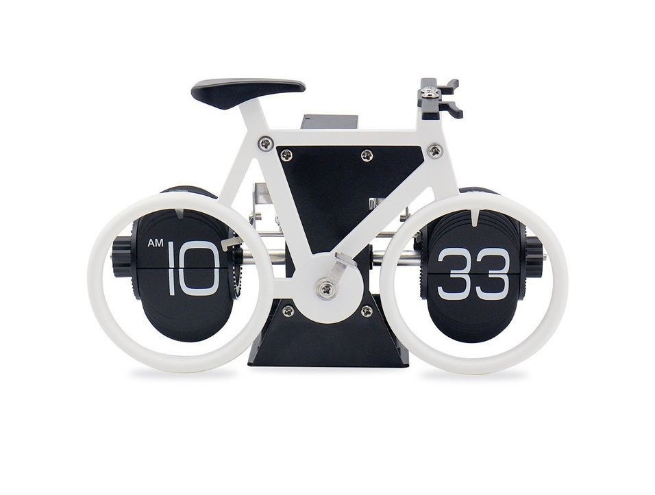 Перекидные часы-велосипед Air-Flip Clock Bike, белые