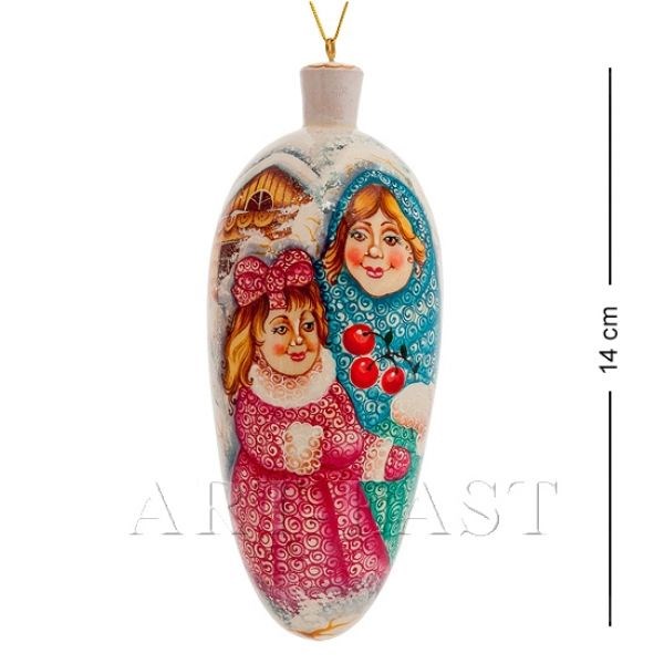 Елочная игрушка Зима (художественная роспись)