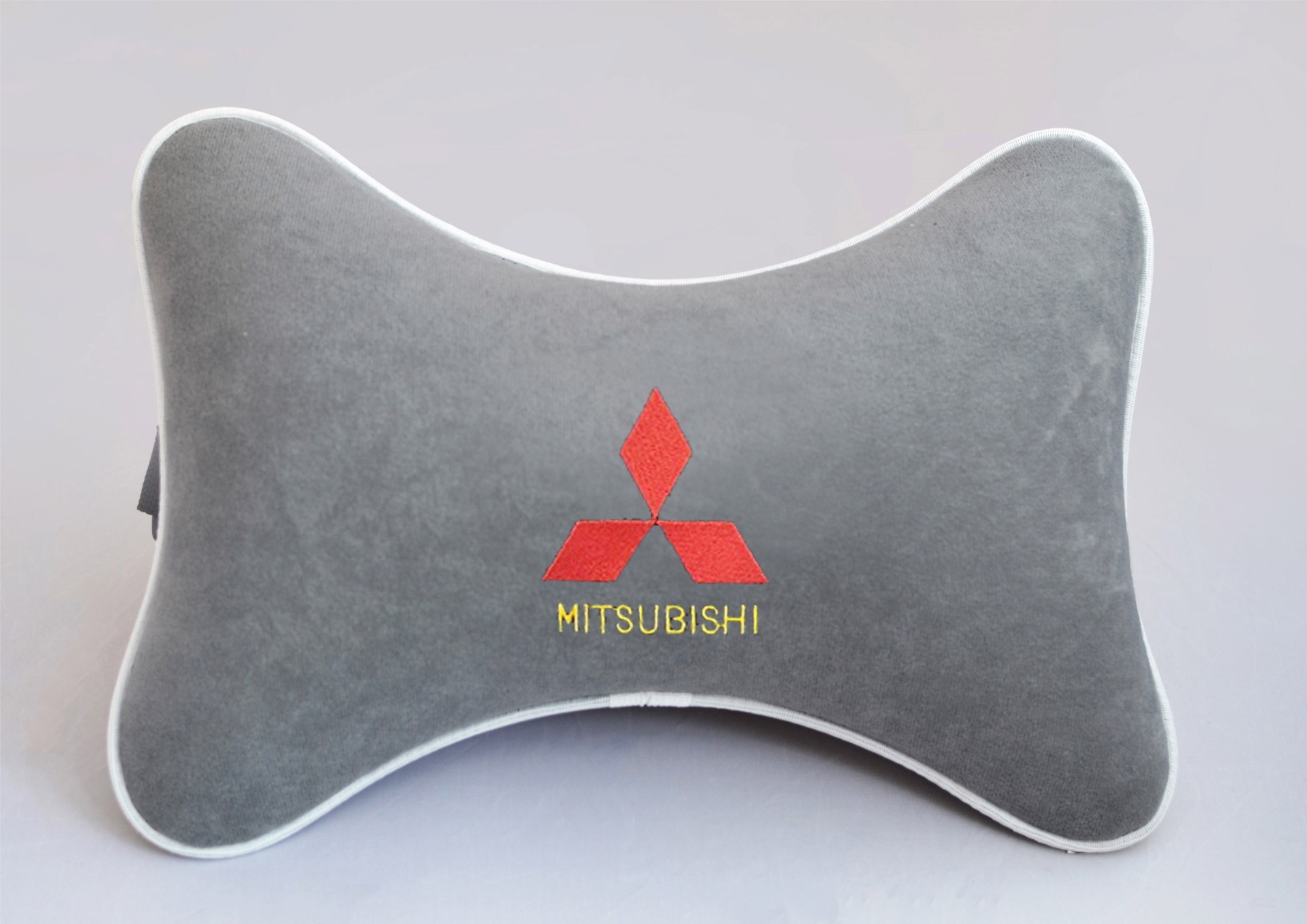 Подушка на подголовник из серого велюра Mitsubishi
