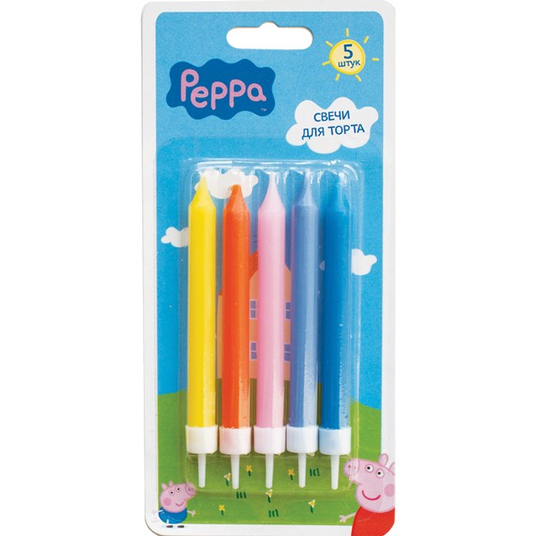 Набор больших свечей с держателем, Peppa Pig