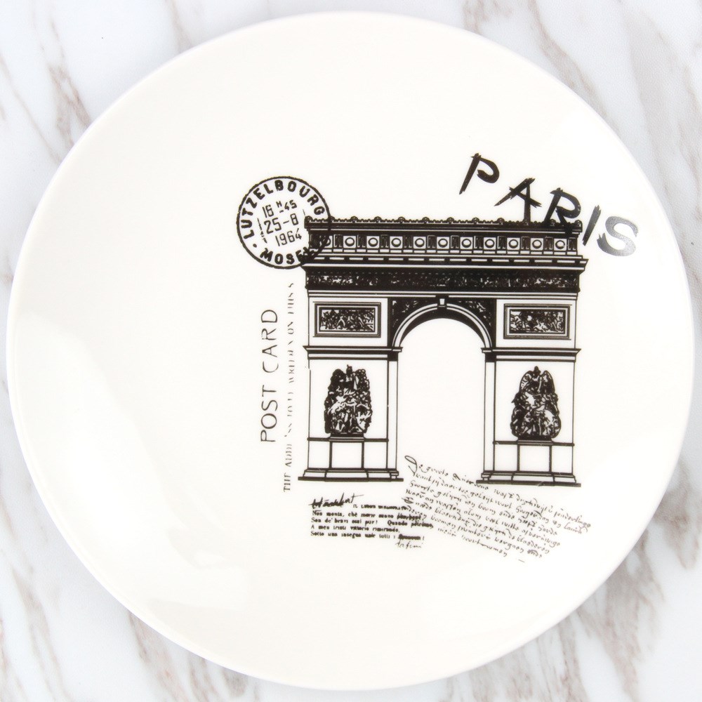 Стильная тарелка Postcard France