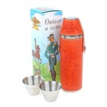 Фляжка-бутылка  и 2 стаканчика «Гусар с шашкой»