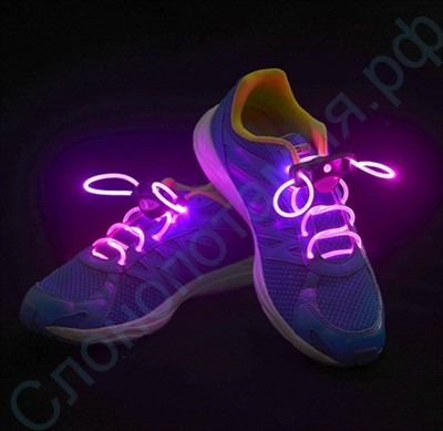 Светящиеся розовые LED шнурки