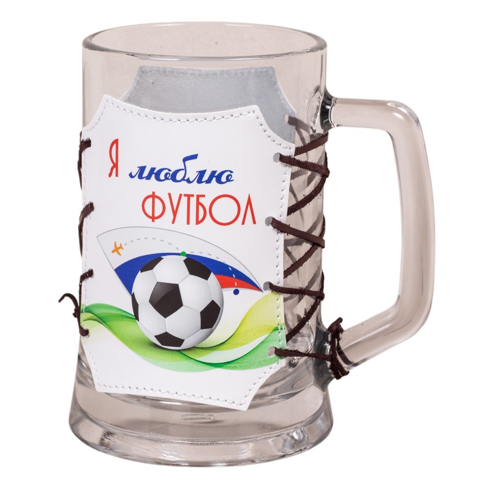 Кружка для пива в оплетке из натуральной кожи