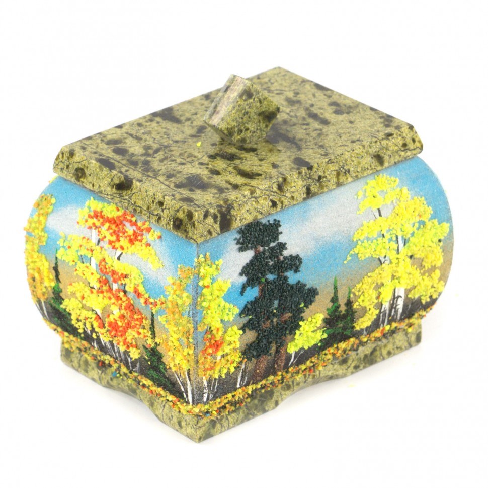 Шкатулка с рисунком из каменной крошки Осень