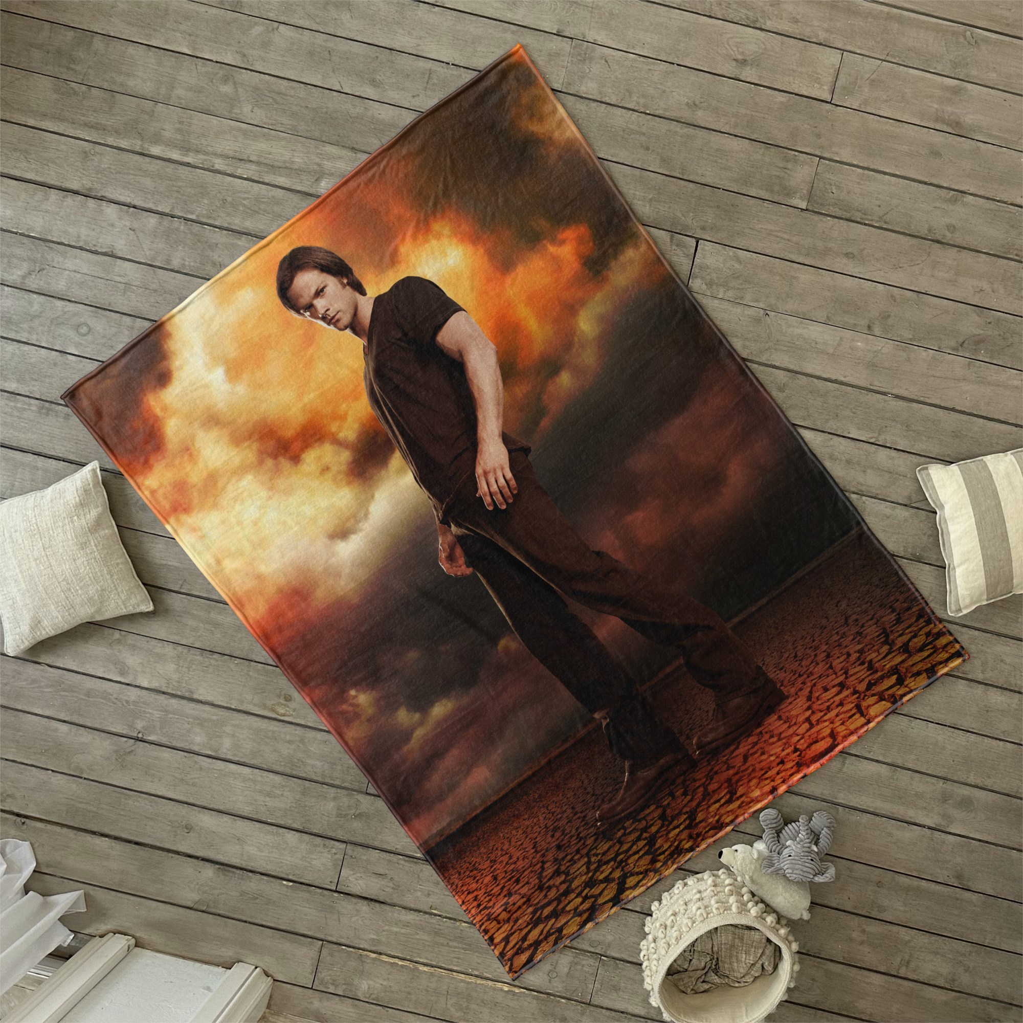 Плед с принтом Сэм Винчестер, 150x200 см