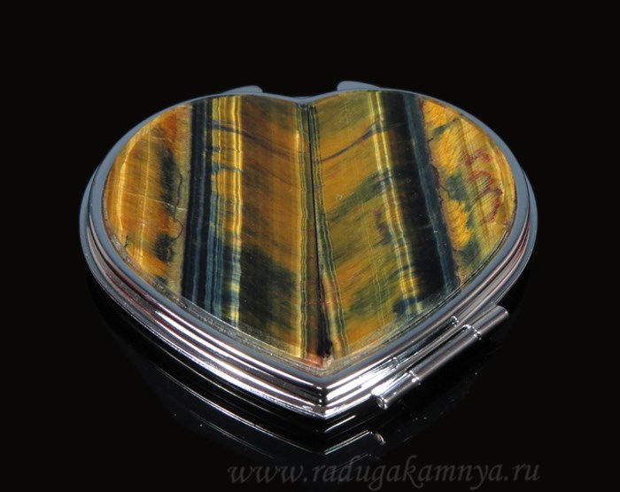 Зеркало с накладкой из тигрового глаза (сердце)