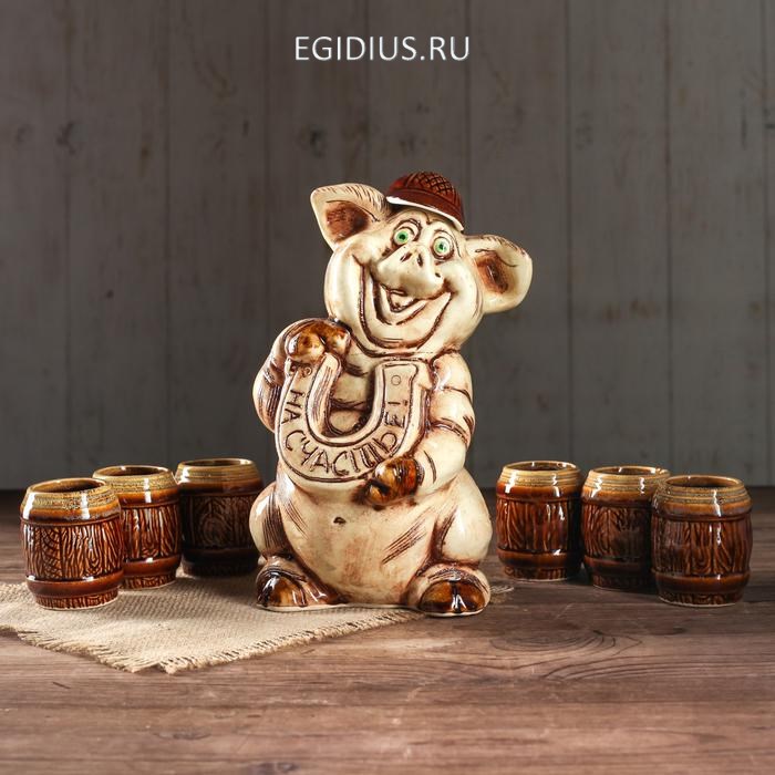 Коньячный набор Свинья (7 предметов)