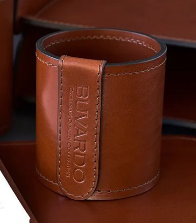 Стакан канцелярский Н10 LUXE из кожи Full Grain Toscana Tan