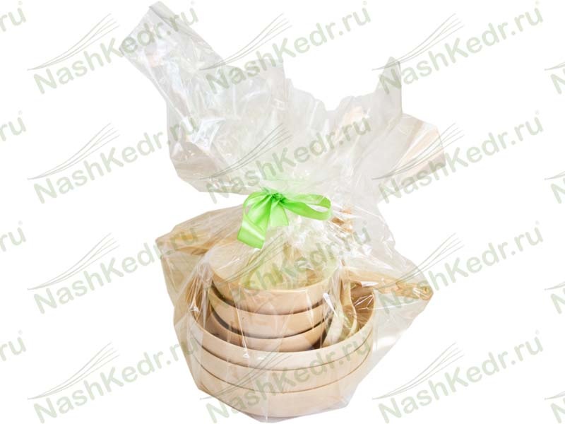 Подарочный столовый набор из кедра «Деревенский столовый»
