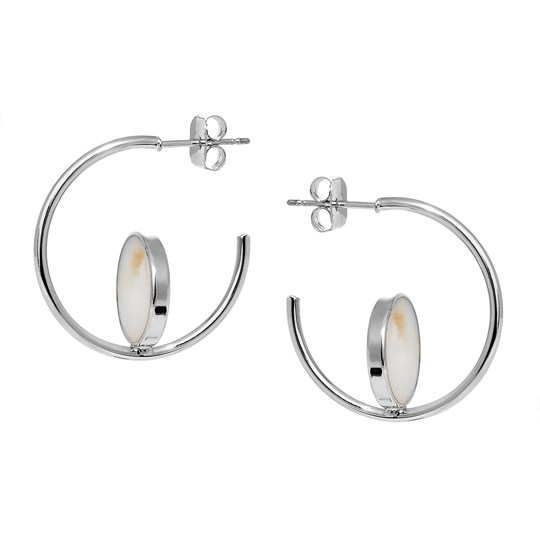 Серьги Open Ring White Stone