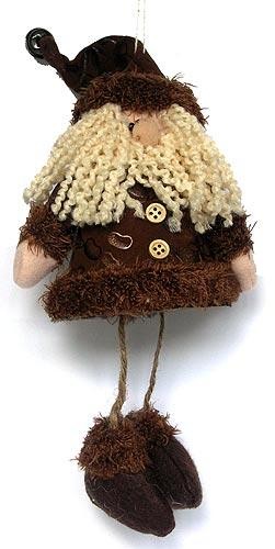 Игрушка подвесная Дед Мороз, коричневый