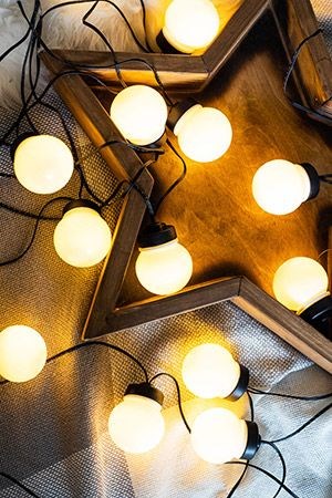 Электрогирлянда Молочные шары (20 тёплых белых LED-огней)