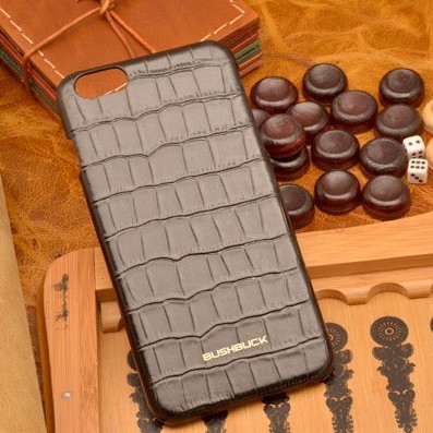 Черный кожаный чехол-накладка для iPhone 6S Plus/6 Plus