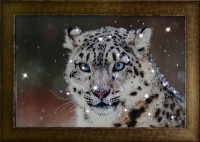 Картина с кристаллами Swarovski Снежный барс