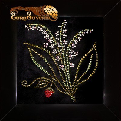 Картина Swarovski Ландыши 330 кристаллов, 12х12 см