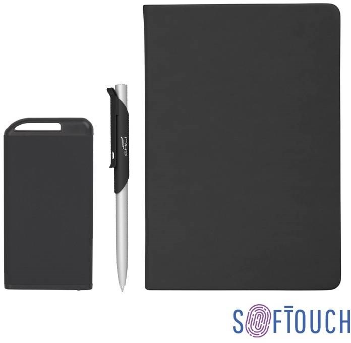 Подарочный набор Тоскана, покрытие soft touch, черный