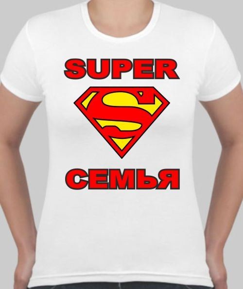 Женская футболка Супер семья