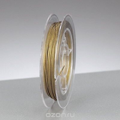 Проволока с нейлоновым покрытием Glorex, цвет: золотой, 0,38 мм х 5 м