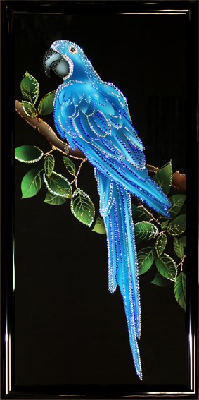 Картина с кристаллами Swarovski Ара