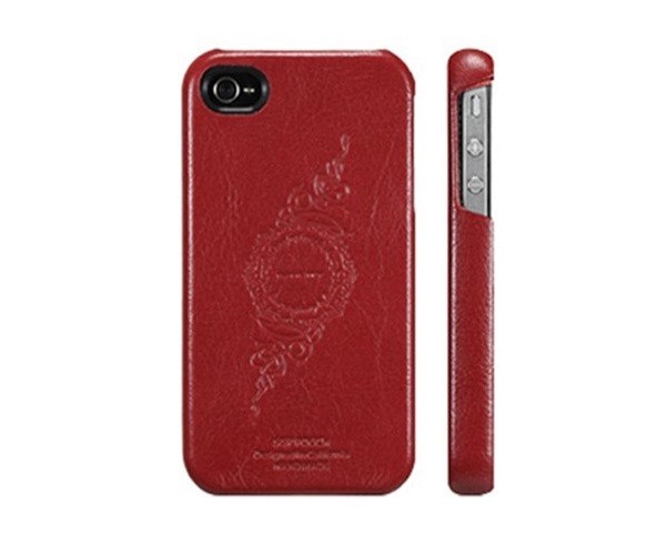 Чехол SGP Genuine Leather Grip Infinity для iPhone 4, красный