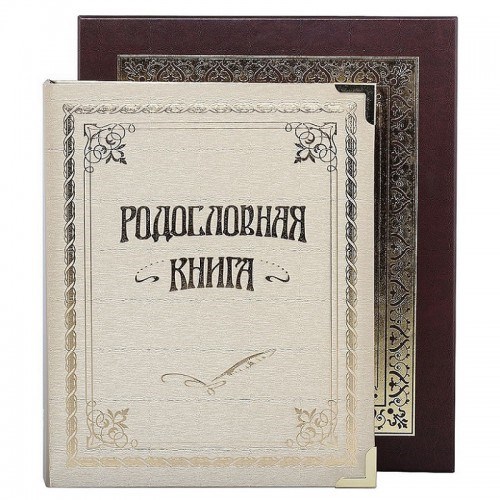 Родословная книга Классическая золотая в футляре