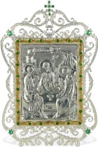Серебряная настольная икона Святая Троица