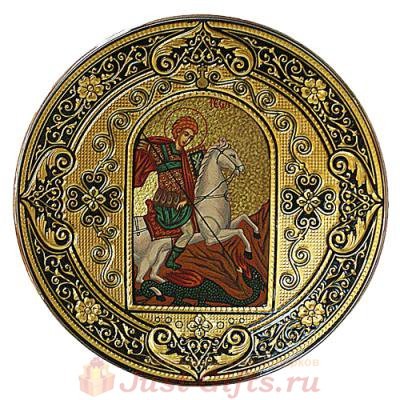 Декоративная тарелка икона Георгий Победоносец