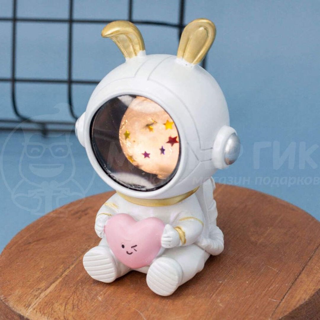 Ночник Космический кролик Ears heart pink