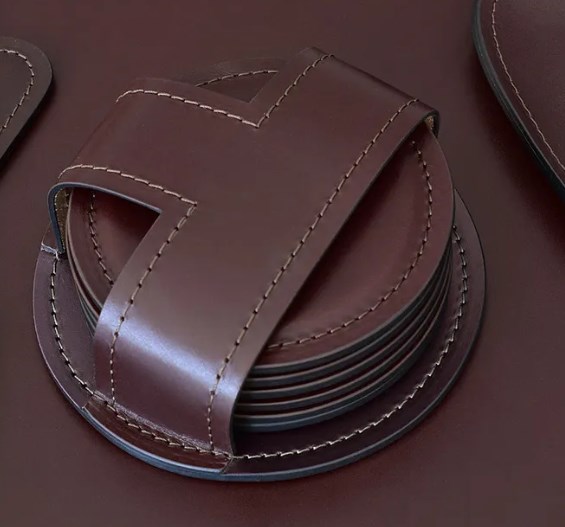 Набор костеров Luxe из кожи Full Grain Bologna Brown