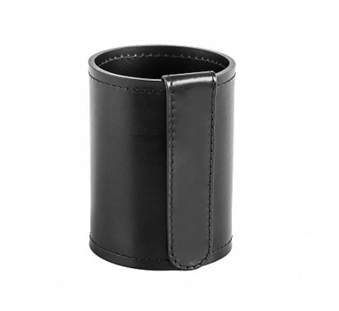 Стакан канцелярский Н12 PREMIUM из кожи Full Grain Black