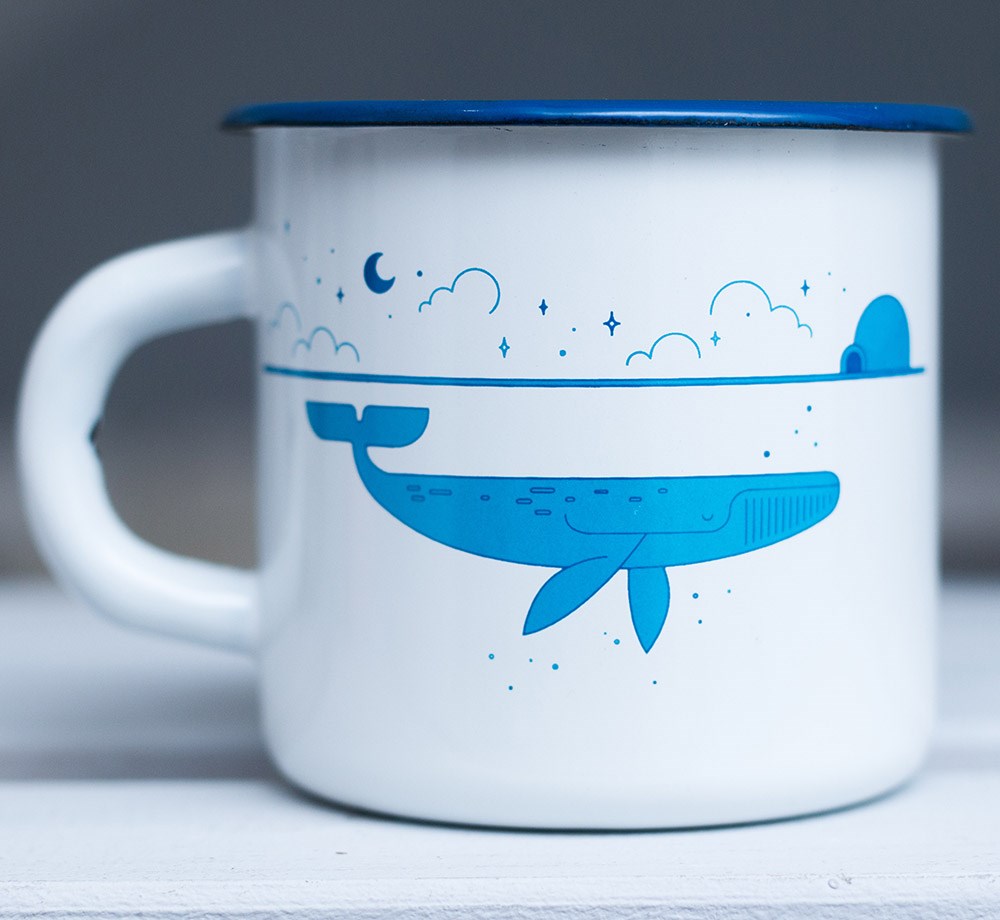 Кружка эмалированная Whale