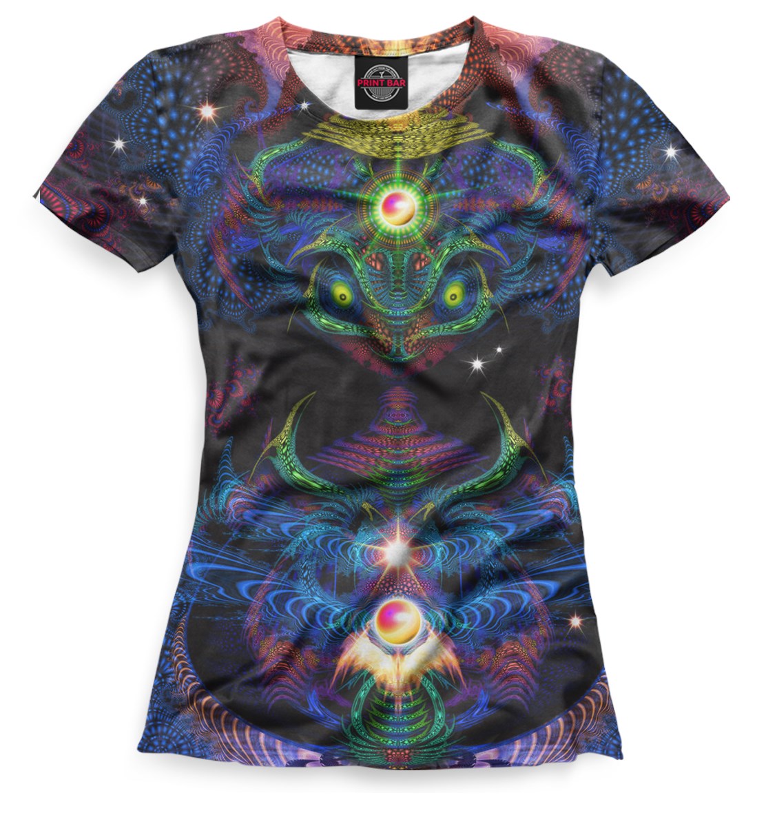 Женская футболка с ярким принтом Psychedelic