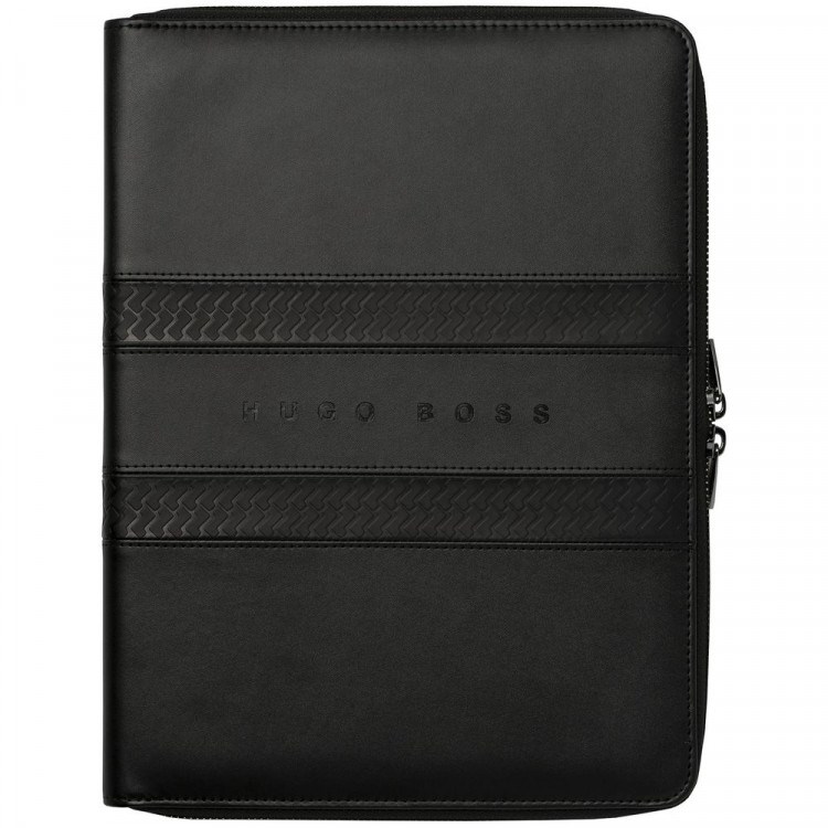 Папка Tire с блокнотом от Hugo Boss, А4, черная