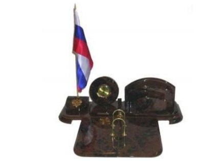 Стильный настольный набор из обсидиана