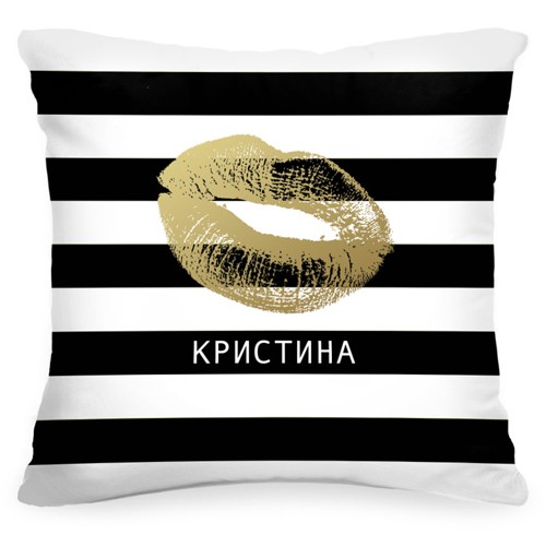 Подушка с вашим именем Kiss