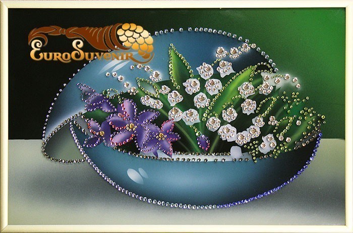Картина Swarovski Весенние цветы 829 кристаллов, 20х30 см