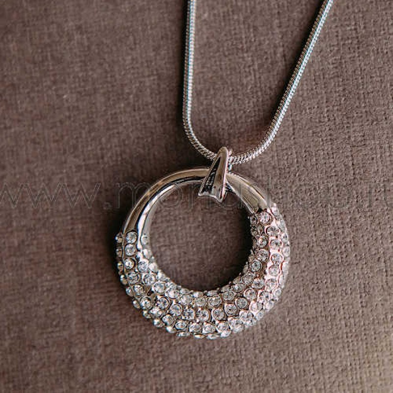 Кулон-подвеска «Блеск» круглая с кристаллами Swarovski