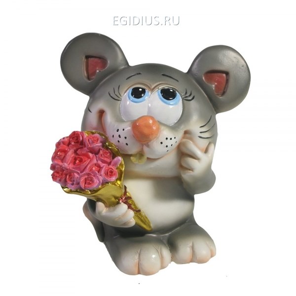 Копилка Мышонок с букетом
