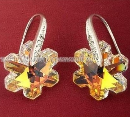 Серьги Кристалл Snowflake Swarovski