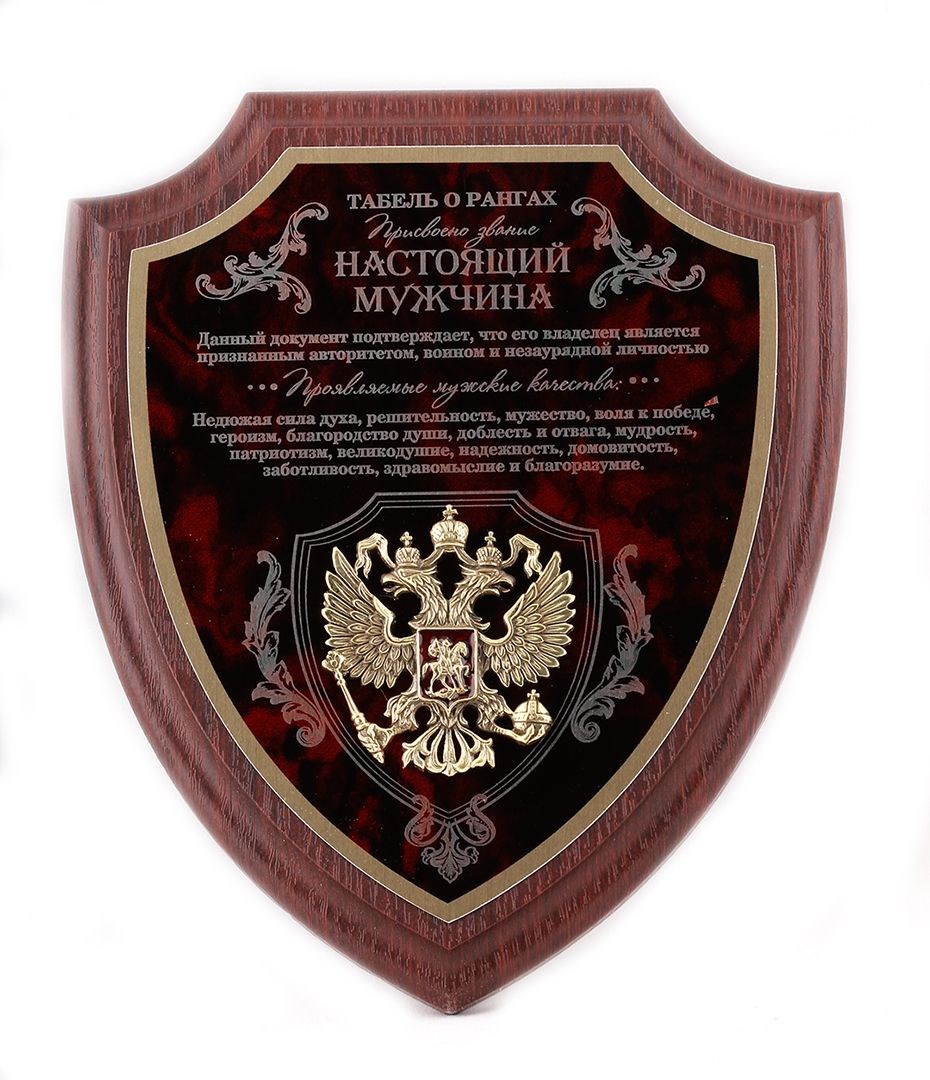 Подарочное панно Настоящий мужчина (в форме щита)
