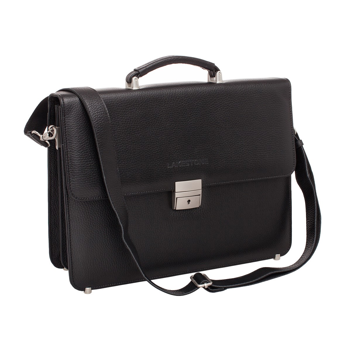Кожаный портфель Lakestone Braydon Black (F)